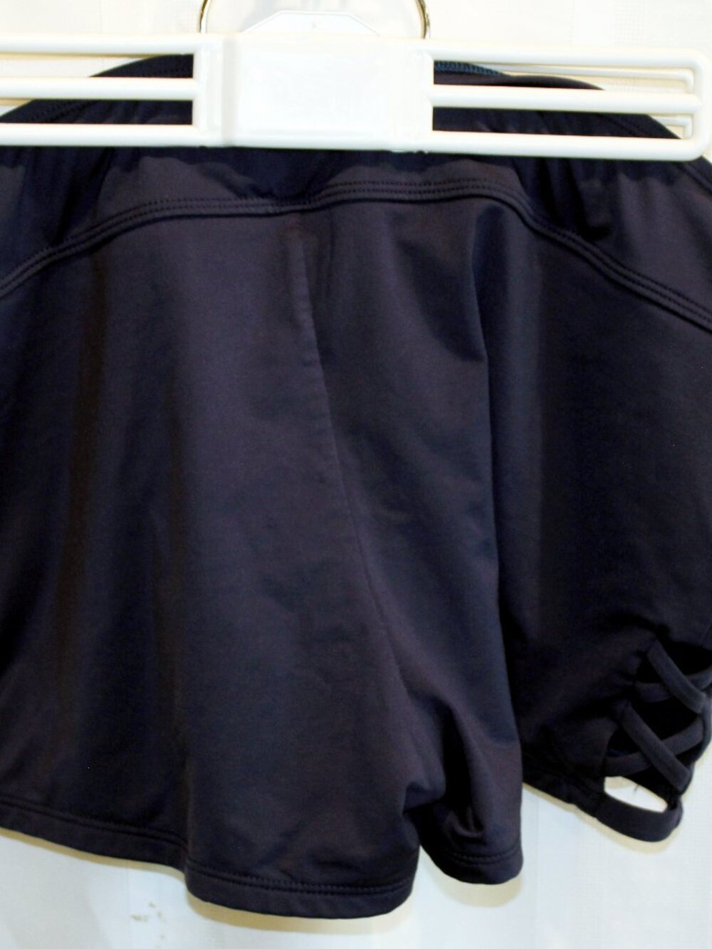 Kona Sol Black Swim Shorts Size L Strappy Side Cutout Bikini Bottoms